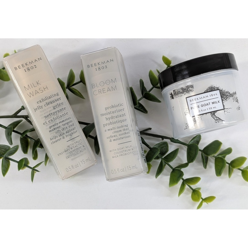 SEALED TRAVEL LOT 3😍 Beekman 1802 Bloom Cream Goat Milk Wash Daily Moisturizer